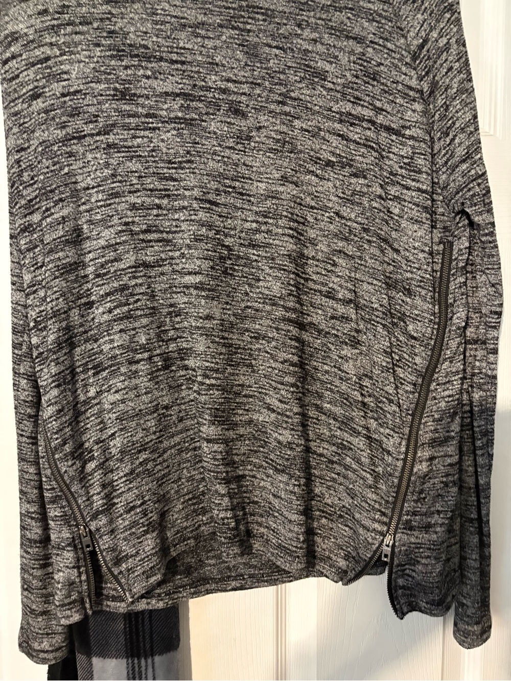 rag & bone women's Charcoal Heather Zip-Trim Knit Sweater